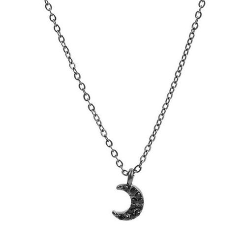 Collier Avec Pendentif Lune Noire Pour Femmes, Ras Du Cou En Cristal, Accessoire De Luxe Lger, Simple Et Sexy,  La Mode