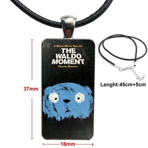 Collier Avec Pendentif Miroir Noir The Waldo Moment Pour Mariage, Cabochon En Verre  La Mode, Bijoux De Dclaration En Bronze Plaqu Pour Femmes