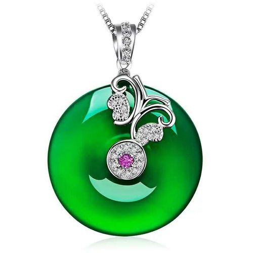 Collier Avec Pendentif Papillon En Jade Hetian Vert Naturel, En Argent 925, Amulette En Jade Chinois, Bijoux De Charme  La Mode, Cadeaux Pour Femmes