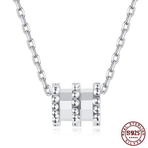 Collier Avec Pendentif Rond En Argent Sterling S925, 3 Couleurs, Bijoux Fins Pour Femmes