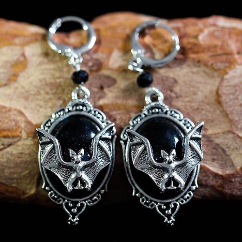 Collier Classique Avec Pendentif En Pierre Noire Chauve-Souris Pour Femme, Bijou  La Mode, Idal Comme Cadeau De Vacances Pour Halloween