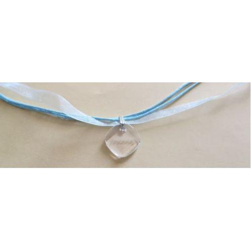 Collier Compos De 3 Cordons Turquoise Et Un Ruban Brillant Sur Lesquels Coulisse Un Mdaillon Avec En Transparence Le Prnom Josiane-Longueur 40cm+Chainette De Rglage De 5cm-Ancien Mais Jamais Port