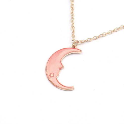 Collier Cratif Avec Pendentif toile Et Lune Pour Fille, Chane De Clavicule En Or Rose Et Bleu, Mode Corenne, Bijoux De Fte, Charmant