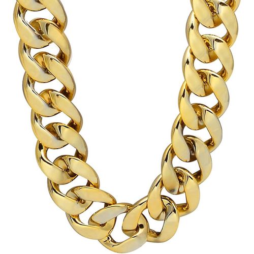 Collier De Chane En Acrylique En Faux Or, Collier De Style Punk Des Annes 90 Bijoux De Fantaisie, Collier De Chane De Chiffre DAffaires Hip Hop, Plastique 32 Pouces, 36 Pouces 35mm