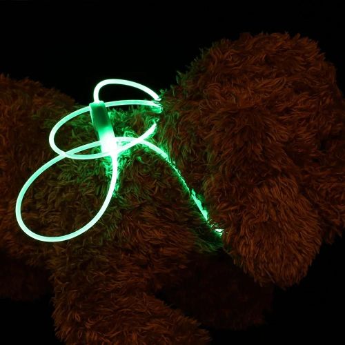 Collier De Chien De Lumire Led Rglable Chiot Pet Cool Glow Lumineux Nuit Scurit Sangle De Cou (Vert)