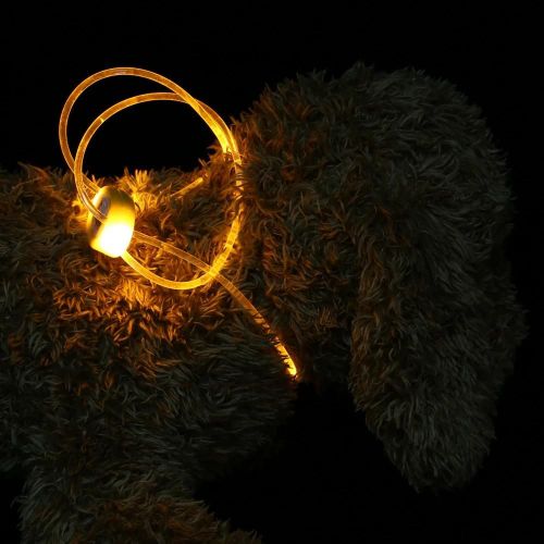 Collier De Chien De Lumire Led Rglable Chiot Promenade En Plein Air Sangle De Cou De Nuit Lumineuse Lumineuse (Jaune)