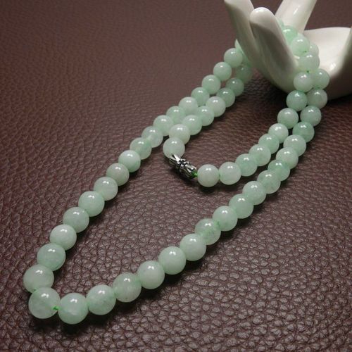 Collier De Perles D'meraude Vert A Pour Hommes Et Femmes, Bijoux En Jade, Amulette En Jadite,  La Mode, Breloque 100% Naturelle, Cadeaux, 8-10mm