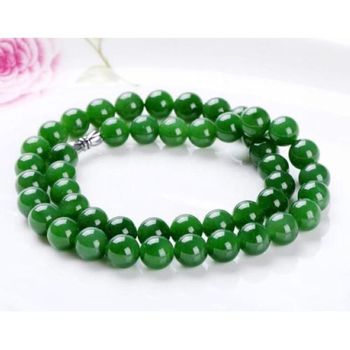 Collier De Perles En Jade Vert Naturel Vritable Pour Femmes, Breloques  La Mode, Accessoires En Pierre De Jade Chinois Vritable, Bijoux Fins