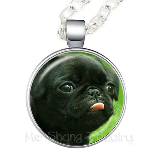 Collier Dme Rond En Verre Avec Image De Chiot, 25mm, Pendentif En Srie Motif Animal, Amoureux Des Chiens, Cadeau Cratif Fait  La Main, Chane De Pull  La Mode
