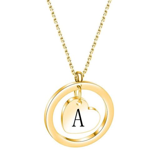 Collier Dor Avec Pendentif Lettre Initiale, En Acier Inoxydable, Bijoux De L'alphabet Pour Femmes Et Filles, A Z