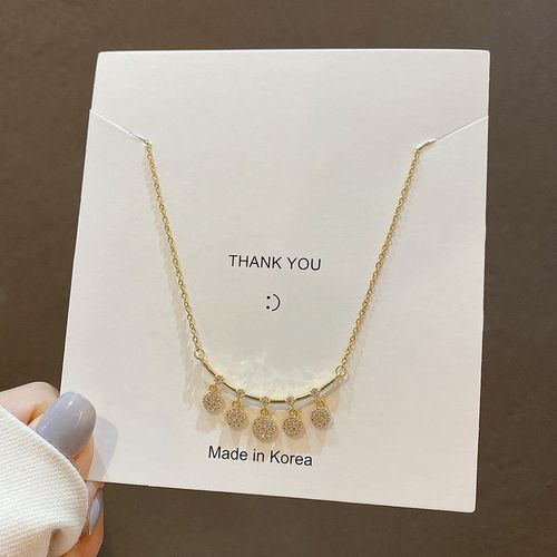 Collier En Acier Au Titane De Luxe Lger Coren Femme Ins Design Pendentif En Zircon Micro-Incrust Net Temprament Rouge Tour De Cou Clavicule Chane-X187 Or