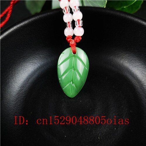 Collier En Agate Avec Pendentif En Feuille D'arbre De Jade, Vert Naturel, Amulette Sculpte,  La Mode, Cadeaux Pour Femmes Et Hommes