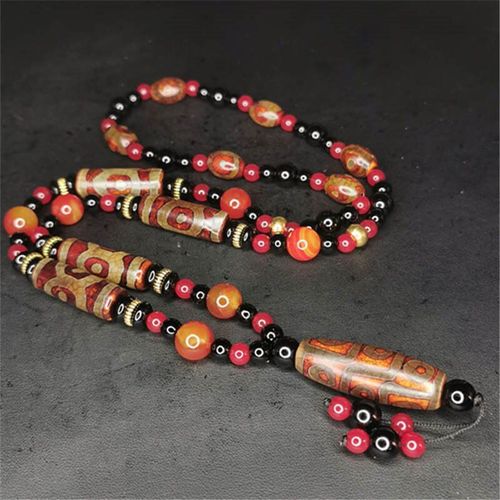 Collier En Agate De Jade Naturelle Sculpte  La Main, Pendentif En Perles Dzi  Neuf Yeux, Bijoux  La Mode, Cadeaux Porte-Bonheur Pour Hommes Et Femmes, Offre Spciale