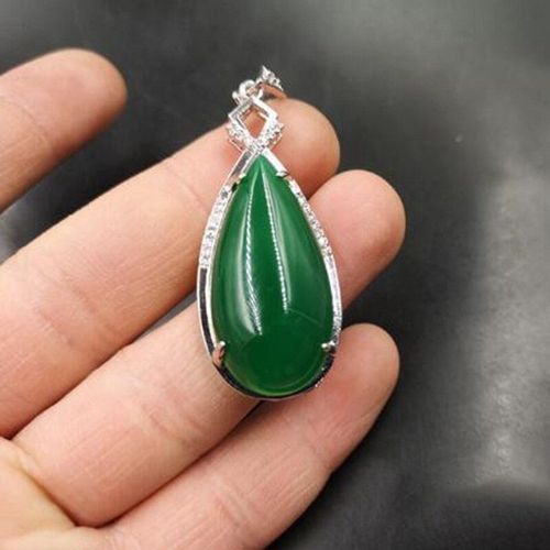 Collier En Agate Naturelle Incruste De Calcdoine S925, En Argent, Goutte D'eau, Bijoux Fins, Pendentif En Agate Multicolore, Cadeau De Nol