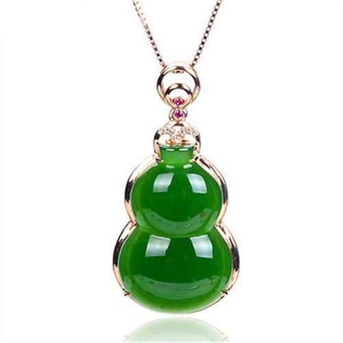 Collier En Argent 925 Avec Pendentif En Jade Vert Naturel Hetian Pour Femmes, Breloque Sculpte Chinoise, Amulette  La Mode, Cadeaux Porte-Bonheur