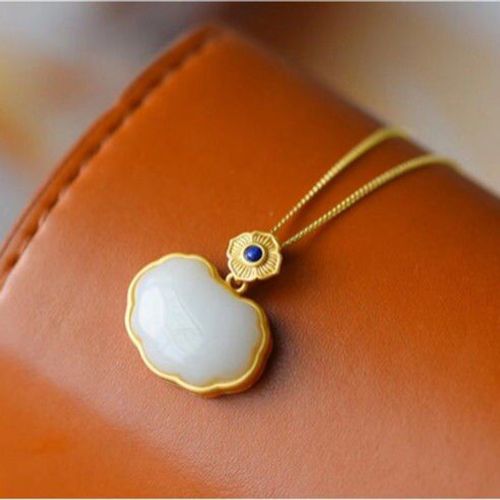 Collier En Argent Incrust De Jade Htian Naturel, Pendentif En Lapis Lazuli, Style Chinois, Rtro, Dor, Artisanat De Marque, Bijoux Pour Femmes, Nouvelle Collection