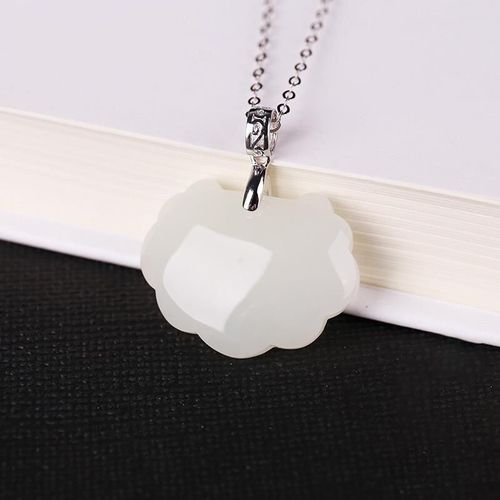 Collier En Argent Incrust De Jade Htian Naturel, Pendentif En Nuage, Artisanat En Trois Dimensions, Classique, Lger, Bijoux Chinois De Luxe Pour Femmes