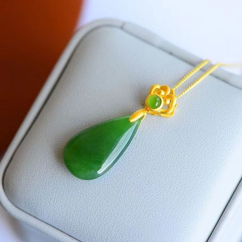 Collier En Argent Incrust De Jaspe Hetian Naturel, Pendentif De Style Chinois Rtro Goutte D'eau, Charme lgant, Bijoux Pour Femmes