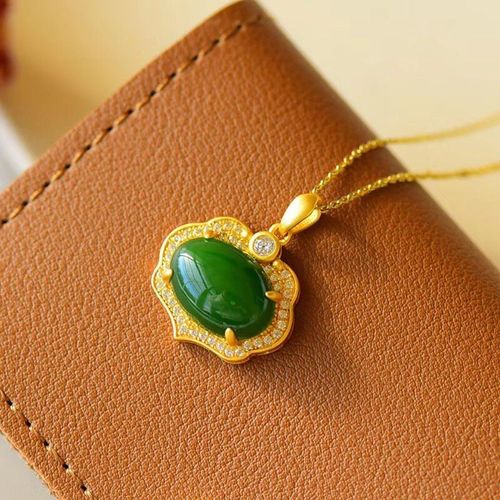 Collier En Argent Incrust De Jaspe Hetian Naturel Pour Femmes, Pendentif En Diamant, Design De Niche, Lumire Du Vent Froid, Breloque De Luxe, Marque De Bijoux