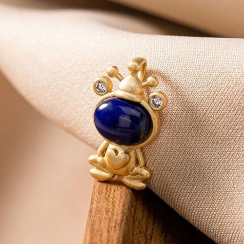 Collier En Argent Incrust De Lapis Lazuli Pour Femmes, Pendentif Petite Grenouille, Style Chinois Rtro, Artisanat Unique, Breloque En Or, Bijoux Pour Femmes, Nouvelle Collection