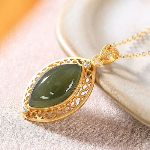 Collier En Argent Incrust De Saphir Hetian Naturel, Pendentif En Diamant Creux, Style Chinois, Rtro, Charmant, Bijoux Pour Femmes