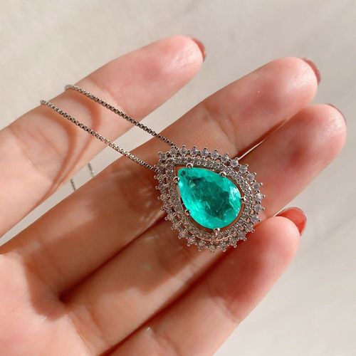 Collier En Argent Sterling 2021 Vritable En Forme De Poire Et Tourmaline, Pendentif En Pierre Prcieuse, Boucles D'oreilles, Ensembles De Bijoux, Cadeaux Pour Femmes, 925