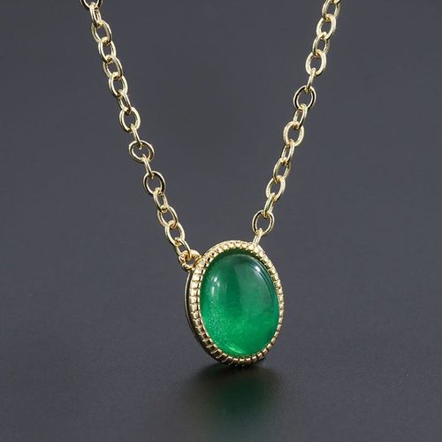 Collier En Argent Sterling 925 Avec Pendentif Ovale En Or Jaune 18k, Pour Fte, Mariage, Cadeau D'anniversaire
