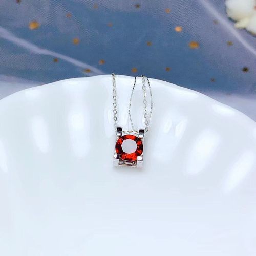 Collier En Argent Sterling 925 Incrust De Grenat Naturel Pour Femme, Pendentif En Pierre Prcieuse, Test  La Mode