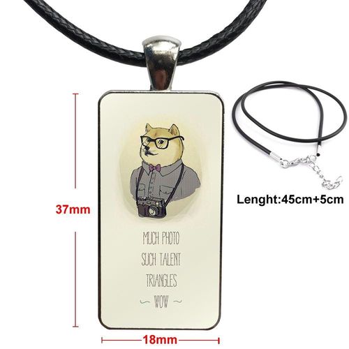 Collier En Bois Bross Pour Femme, Pendentif En Forme De Chien Shiba Inu, Design De Cadeau, Vintage,  La Mode, Rectangulaire