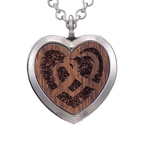 Collier En Bois En Forme De C?ur Pour Femmes, Bijoux Vintage D'aromathrapie, Diffuseur D'huile Essentielle, Parfum, Pendentif Cratif  La Mode