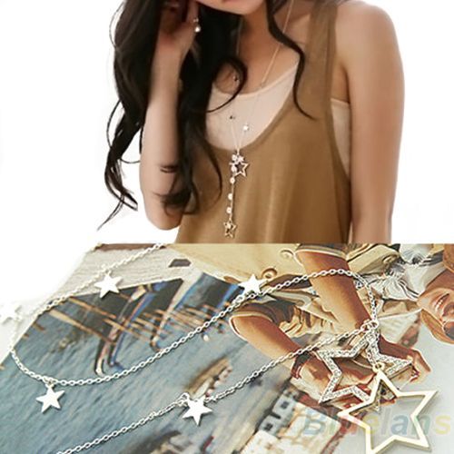 Collier En Cristal Dor Et Strass Pour Femmes, Pendentif toile, Longue Chane,  La Mode, 1nno 6p56