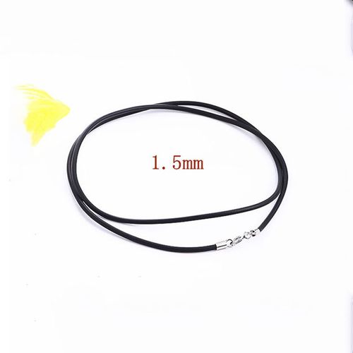 Collier En Cuir Et Caoutchouc Noir, Accessoires Avec Fermoir  Homard En Argent Sterling 925, Fermoir  Griffe, Boucle, Bricolage, Bijoux