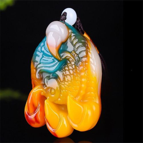 Collier En Forme D'aigle En Jade Sculpt  La Main Pour Hommes Et Femmes, Pendentif En Forme De Poisson, Couleur Htian, Bijoux  La Mode, Amulette, Cadeaux Porte-Bonheur, Offre Spciale