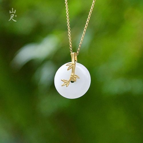 Collier En Jade Blanc Htian Naturel, Pendentif En Argent Sterling S925, Avec Boucle De Paix, Pour Donner Un Anniversaire  Sa Mre
