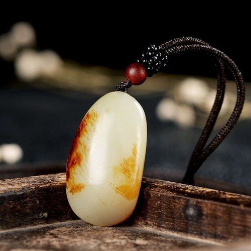 Collier En Jade Blanc Naturel Sculpt  La Main, Matriel De Graine, Pendentif En Forme De Pierre Originale, Bijoux  La Mode Pour Hommes Et Femmes