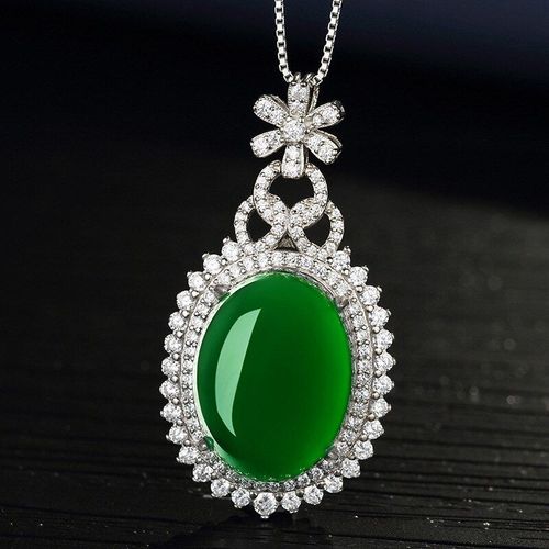 Collier En Jade Htian Vert Naturel, Pendentif En Argent 925, Amulette En Jade Chinois, Breloque  La Mode, Bijoux Cadeaux Pour Femmes