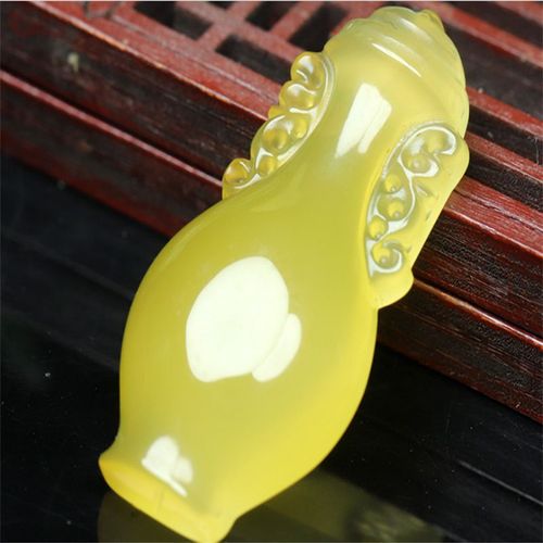Collier En Jade Naturel Sculpt  La Main, Six Sortes De Calcdoine Jaune, Pendentif, Accessoires De Mode, Cadeaux De Chance Pour Hommes Et Femmes, Offre Spciale