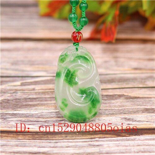 Collier En Jade Ruyi Vert Naturel, Pendentif En meraude, Bijoux En Jadite, Amulette Sculpte Double Face, Cadeaux  La Mode Pour Femmes Et Hommes