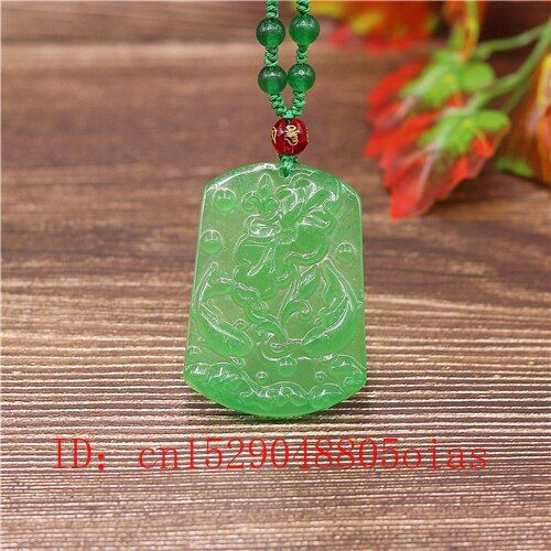 Collier En Jade Vert Naturel, Pendentif En Forme De Poisson Lotus, meraude, Breloque, Amulette Sculpte  La Mode, Cadeau Pour Femmes