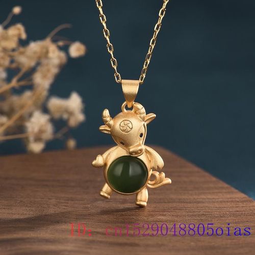 Collier En Jade Vert Pour Femmes, Amulette En Zircon, Argent 925, Breloque En Cristal, Bijoux En Calcdoine Naturelle,  La Mode