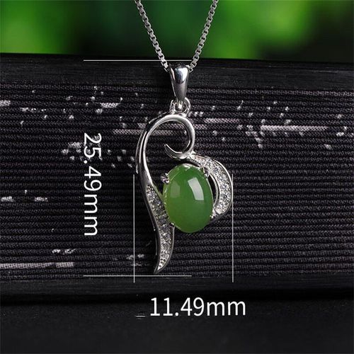 Collier En Jaspe Hetian Sculpt  La Main, Pendentif Vert En Forme De CUr Incrust, Bijoux  La Mode, Cadeaux De Chance Pour Hommes Et Femmes, Offre Spciale