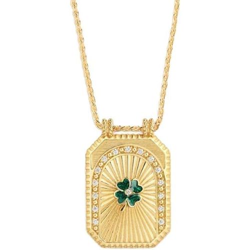 Collier En Laiton Plaqu Or 14 Carats Avec Carte De Tarot Carre, Style Rtro, Soleil, Lune, toile  Huit Branches, C?Ur, Trfle, Herbe Porte-Bonheur, Champignon, Chane De Dessin Anim