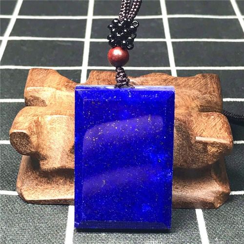 Collier En Lapis Lazuli Bleu Royal Pour Hommes Et Femmes, Pendentif En Pierre Rectangulaire, Perles De 43x30x9mm, Corde Rglable, Aaaaa