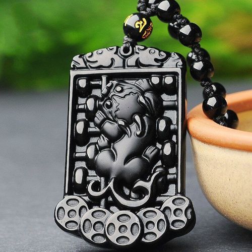 Collier En Obsidienne Noire Naturelle, Pendentif En Jade Pixiu, Sculpt  La Main Chinois, Bijoux  La Mode, Accessoires Amulette Pour Hommes Et Femmes