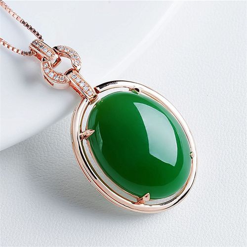 Collier En Or 18 Carats Incrust D'meraude, Pendentif, Bijoux  La Mode Sculpt  La Main, Dtente, Gurison, Femmes, Cadeaux De Chance, Amulette