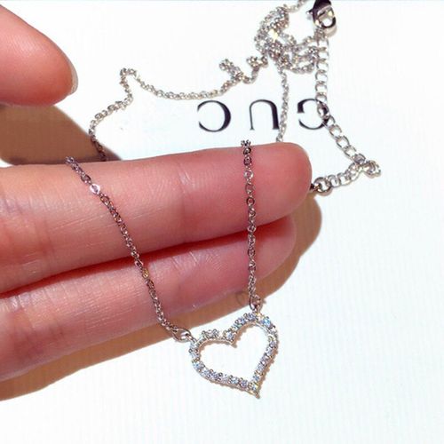 Collier En Or Rose 14k Pour Femmes, Pendentif En Forme De CUr, Ajour, Chane, Bijoux  La Mode Corenne, Brillant, Cadeau En Zircon Aaa