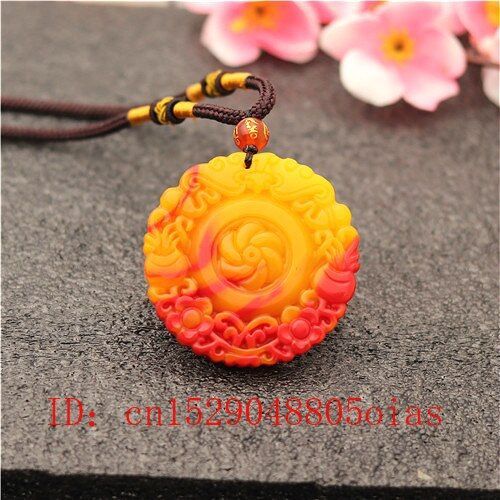 Collier En Pierre De Jade Htian Naturelle Jaune Et Blanc, Pendentif Chauve-Souris, Fleur, Bijoux En Jade Chinois, Amulette Sculpte, Cadeaux Pour Femmes