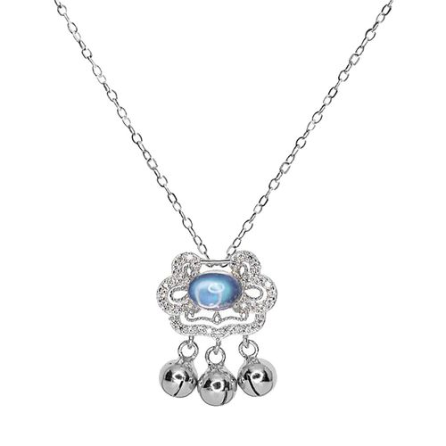 Collier En Pierre De Lune Avec Verrou De Scurit, Longue Dure De Vie, En Argent,  La Mode, Bijoux De Mariage, Pendentif Cadeau Pour Femmes