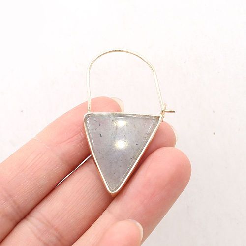 Collier En Pierre Naturelle, Triangle, En Pin Blanc, Quartz Rose, Pendentif, Artisanat, Diy, Accessoires De Boucles D'oreilles, 25x45mm