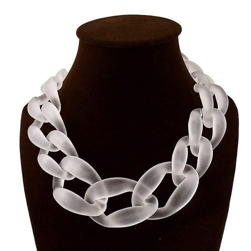 Collier En Rsine Acrylique Chunky Pour Femmes, Choker De Chane  Maillons Cubain En Plastique Dpoli Vintage